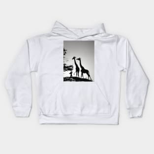 Girrafe Shadow Silhouette Anime Style Collection No. 151 Kids Hoodie